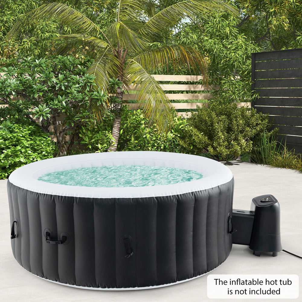 1350W electric heater pump with touch panel and LED display, designed for efficient heating of inflatable hot tubs.