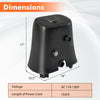 Dimensions of the 1350W Electric Heater Pump with touch panel, showing 17" height and 16" width for outdoor use.