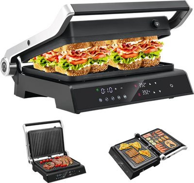 Costway 3-in-1 Indoor Electric Panini Press Grill LED Display 23571648 New