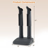 Electric Shoe Dryer Mighty Boot Warmer with two removable drying tubes, measuring 21" tall and 10" wide, for efficient drying.