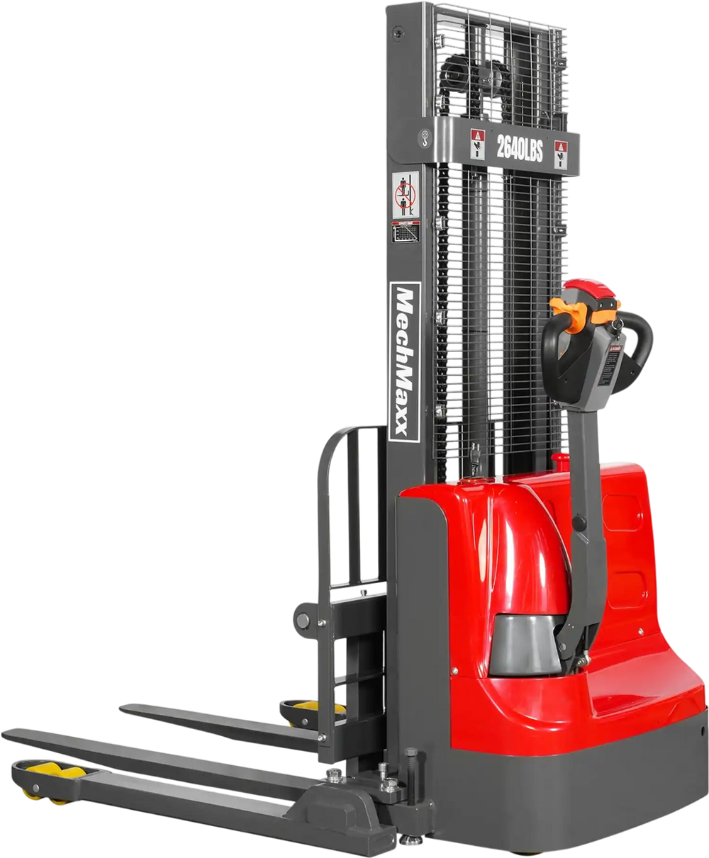 2640lbs Electric Straddle Stacker,  98" Lift,  Adjustable Legs & Forks,  F26-98SLA