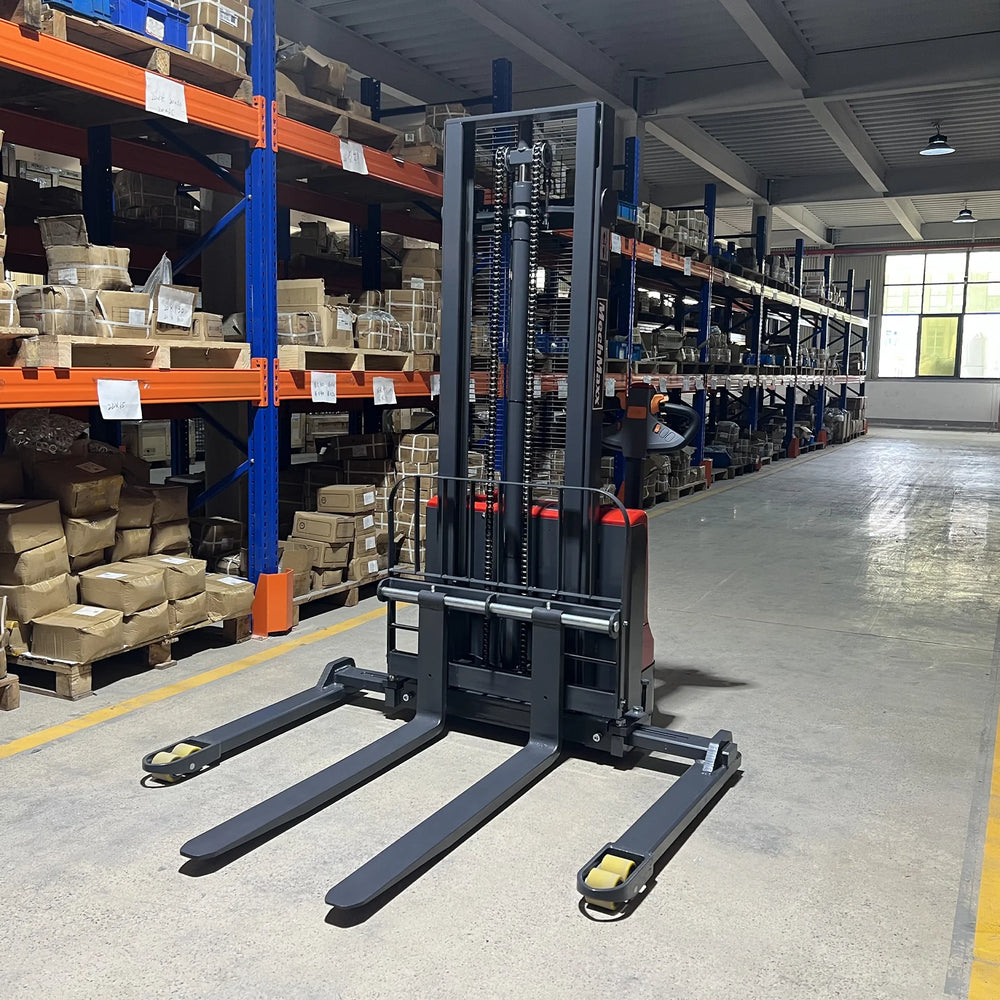 2640lbs Electric Straddle Stacker, 138" Lift,  Adjustable Legs & Forks,  F26-138SLA