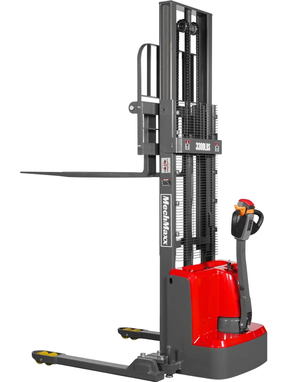 3300lbs Electric Straddle Stacker,  98" Lift,  Adjustable Legs & Forks,  F33-98SLA