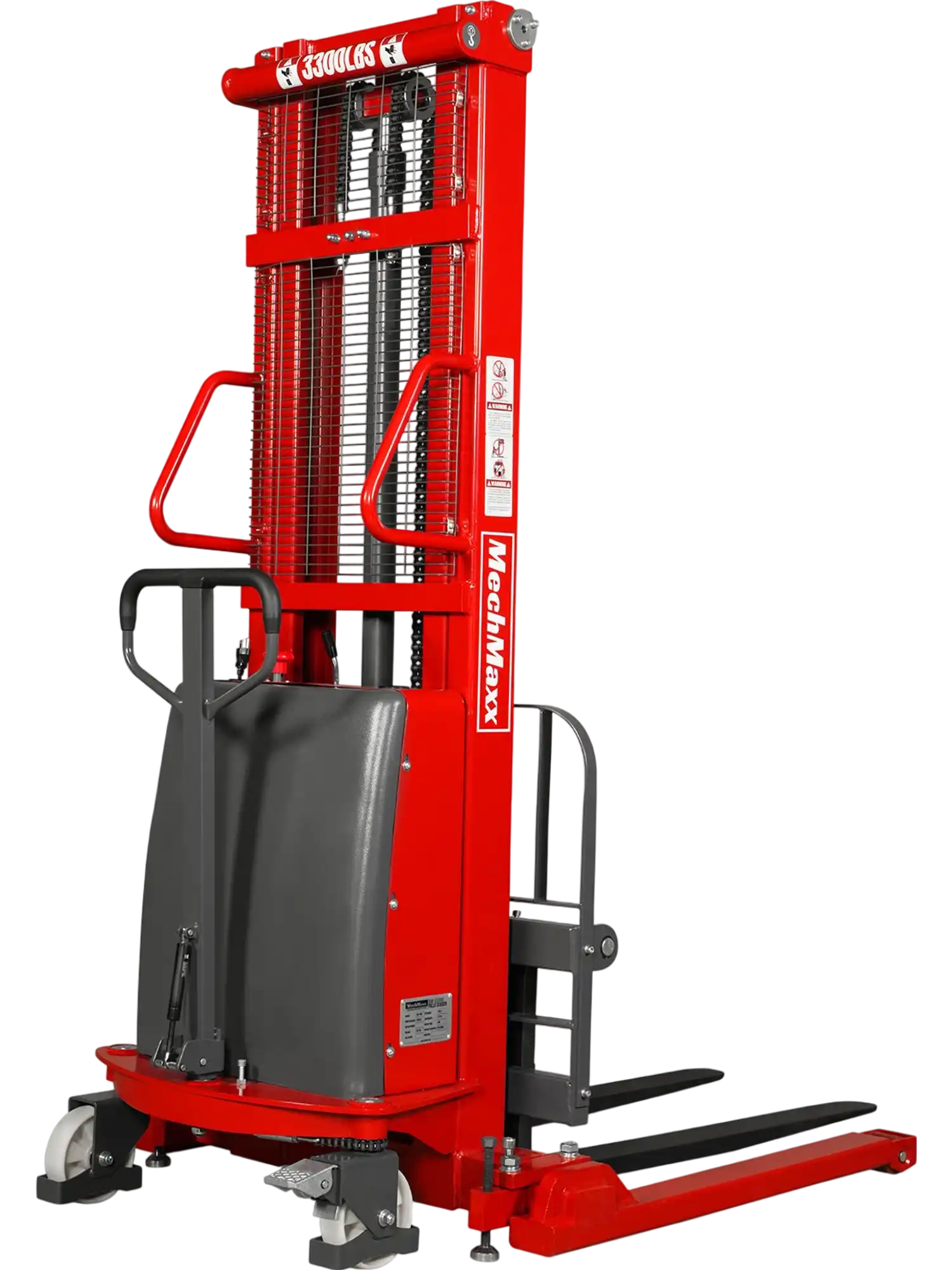 MechMaxx S33-118S Stacker 3300lbs Semi-Electric Straddle 118