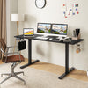 Electric Standing Desk with 3 Memory Heights and 2 Hanging Hooks and Cable Holes-Black - Gallery View 1 of 10