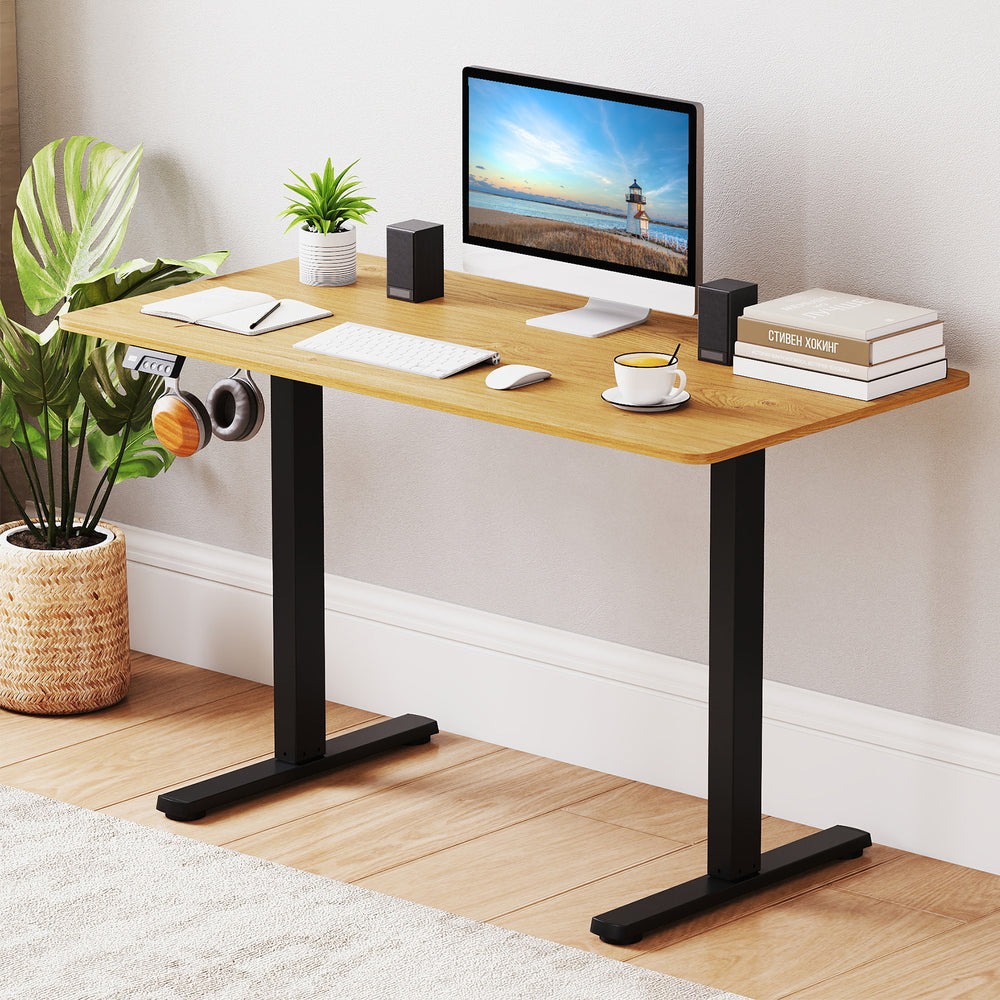 Electric Standing Desk Frame Height Adjustable Computer Desk Base with LED Display-Black - Gallery View 1 of 10