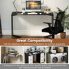 Electric standing desk with a 48" x 24" black tabletop, compatible with various frames for versatile workspace use.