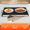 Electric warming food warmer with adjustable temperature control, featuring a smooth glass surface and cool-touch.