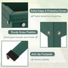 Close-up of the elevated metal raised garden bed in green, featuring rolled edges, sturdy screw fixation, and anti-slip.