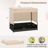 Elevated wicker dog house in black with a removable cushion, suitable for small to medium dogs and cats, for indoor or.