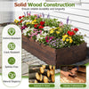 Elevated wooden garden planter box made of fir wood, featuring vibrant flowers for outdoor elegance and plant growth.