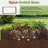 Elevated wooden garden planter box with open-ended base for improved drainage and healthy root growth, ideal for.