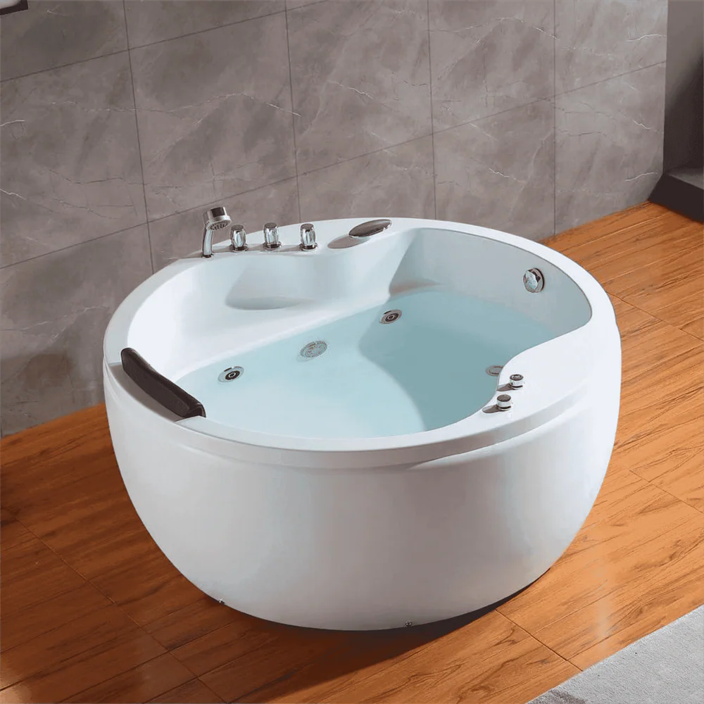 Empava Bathtub 59" Freestanding Round Whirlpool Acrylic with Right Drain New