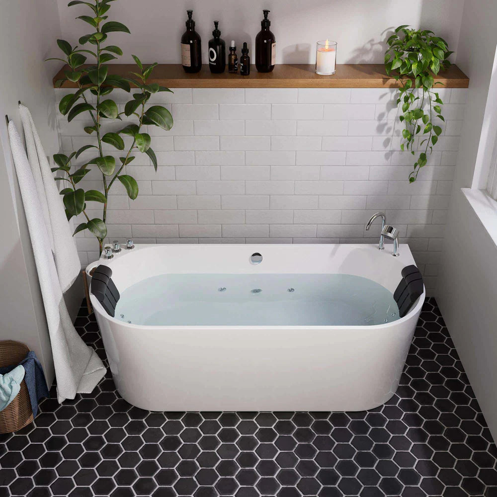 Empava Bathtub 71" Freestanding Hydro Massage Whirlpool with Center Drain New