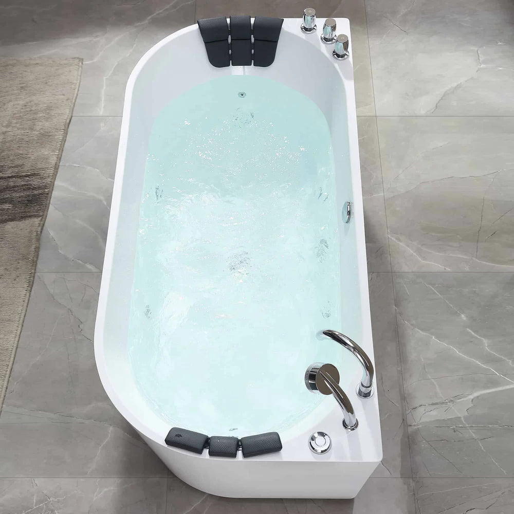 Empava Bathtub 71" Freestanding Hydro Massage Whirlpool with Center Drain New