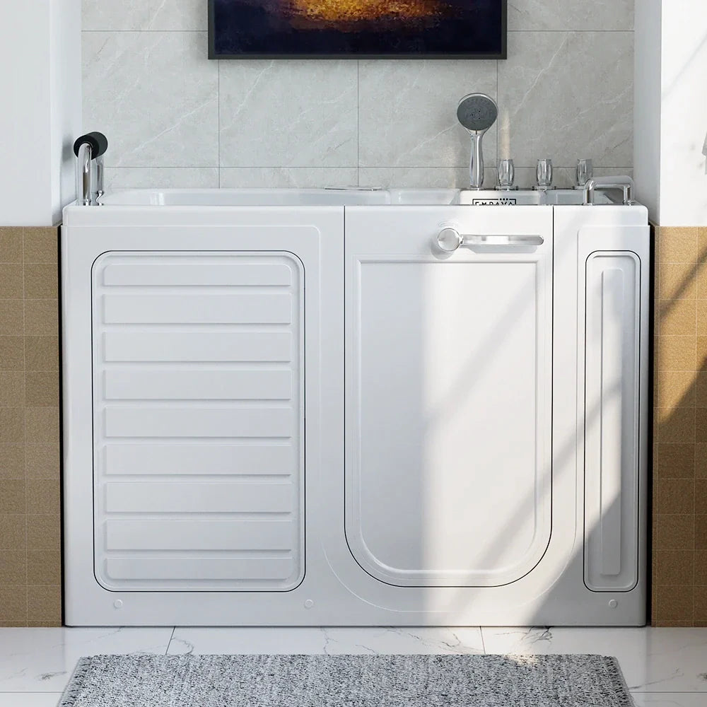 Empava Walk-in Bathtub 54" Alcove Inline Heater Whirlpool 2.0 Upgraded Right Drain New