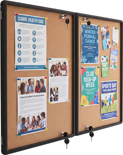 Costway Enclosed Bulletin Board Aluminum Frame Felt Surface Black 82959222 New