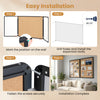 Enclosed bulletin board with aluminum frame and felt surface, featuring double doors for convenient display in offices.