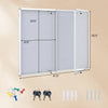 Lockable cork notice board with aluminum frame, featuring double doors and grey felt surface for secure display.