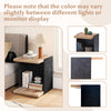 2-tier end table with oak finish and open storage shelf, perfect for living room or bedroom decor.