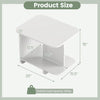 2-tier white end table with dimensions 20" x 16" x 13", featuring rounded corners and storage shelf for small spaces.