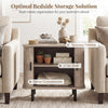 Modern mid-century nightstand with spacious tabletop, 2-tier shelf, and sliding tambour doors for stylish bedside.