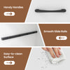 Handy handles and smooth slide rails on the white end table with built-in charging station for easy drawer access.