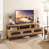 Entertainment Center with 3 Storage Drawers and Open Shelves-Natural - Gallery View 1 of 11