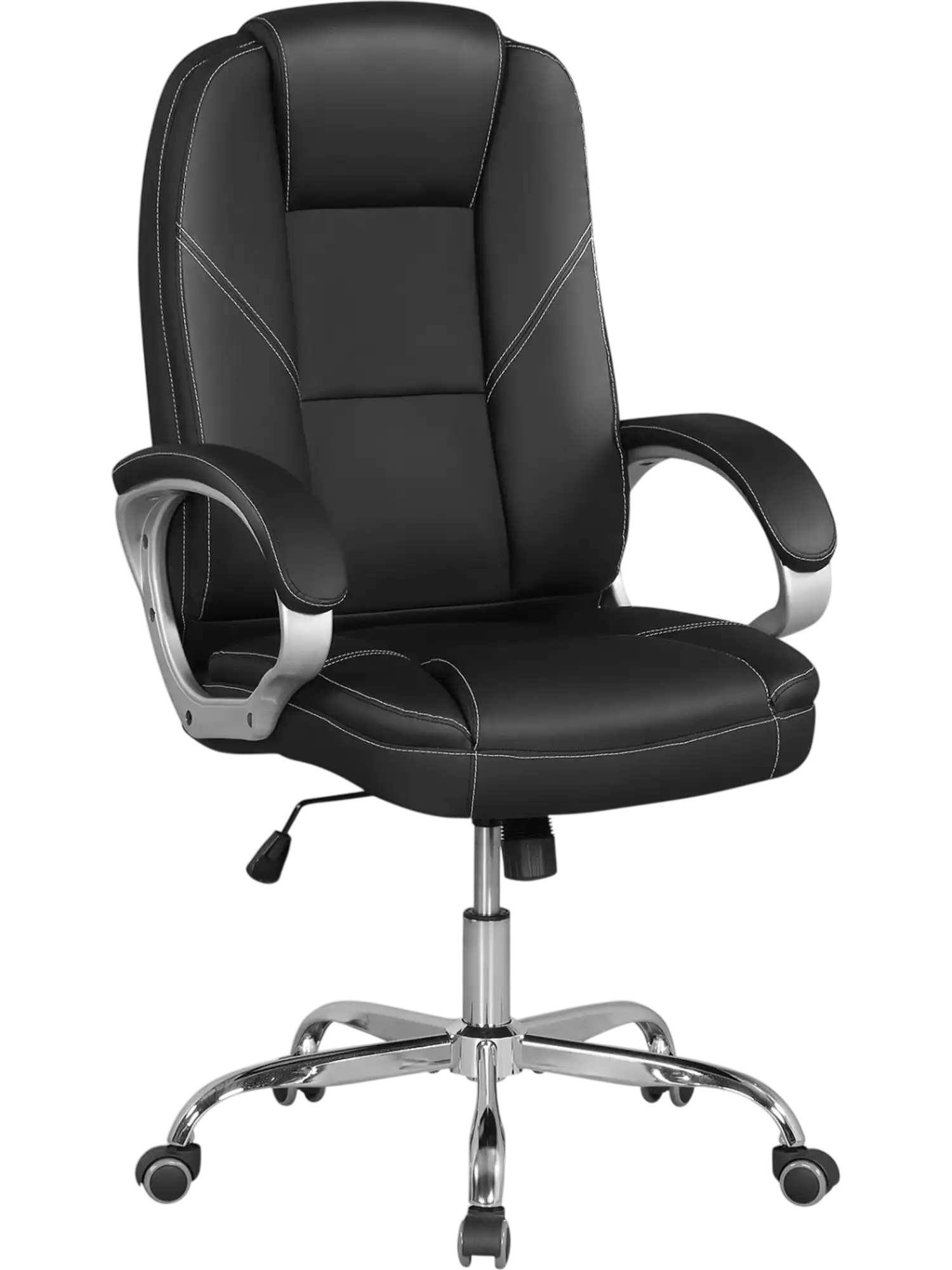 Costway Ergonomic Leather Office Chair Padded Armrests Rocking Backrest 23556123 New