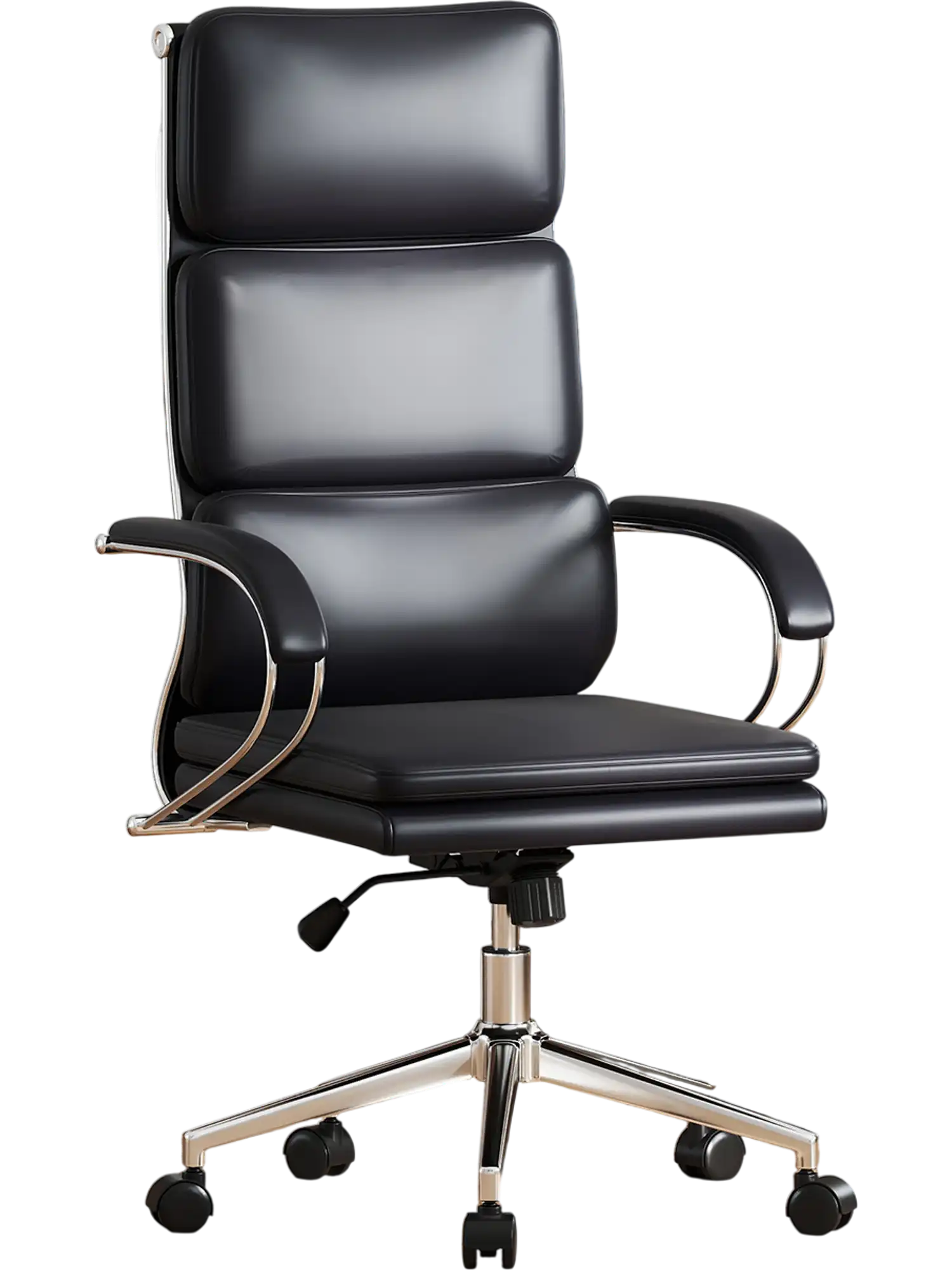 Costway Ergonomic Leather Office Chair Adjustable Height Rocking Black 675921843 New