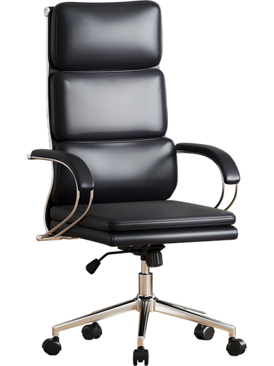 Costway Ergonomic Leather Office Chair Adjustable Height Rocking Black 675921843 New