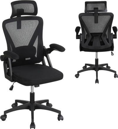 Costway Ergonomic Mesh Office Chair Adjustable Lumbar Flip-Up Armrests 162537948 New