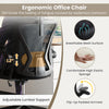 Ergonomic mesh office chair with adjustable lumbar support and flip-up armrests, designed for comfort and airflow.