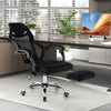 Front view of the ergonomic mesh office chair with footrest and adjustable backrest, designed for optimal comfort and.