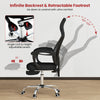Side view of the ergonomic mesh office chair showcasing the retractable footrest and adjustable backrest for.