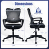Height adjustable ergonomic office chair with breathable butterfly back, showing dimensions and weight capacity of 330.