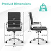 Ergonomic office desk chair dimensions showing adjustable seat height and rocking backrest for optimal comfort.