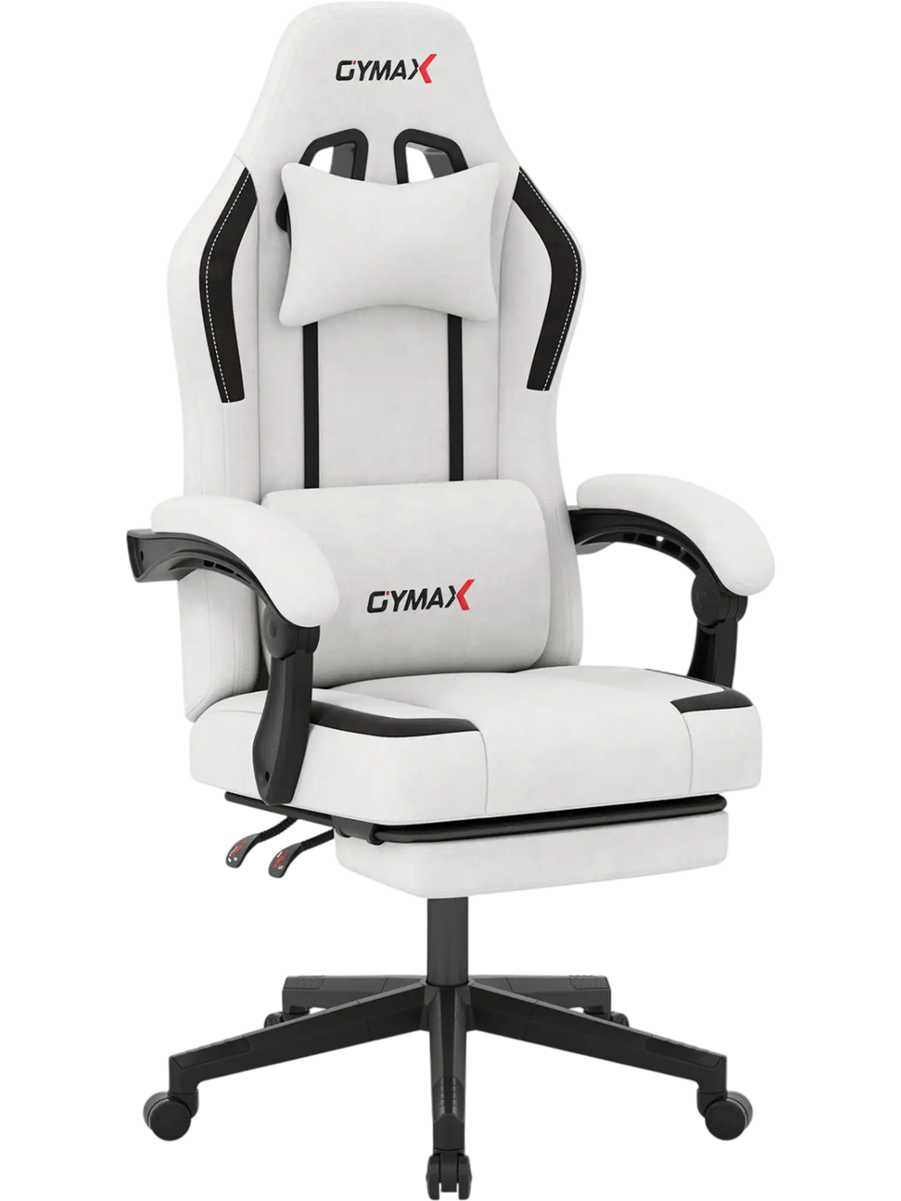 Gray ergonomic video game chair showcasing the sleek design, padded headrest, and adjustable footrest for ultimate.