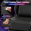 Thick padded seat cushion in ergonomic black gaming chair, featuring waterproof PU leather for enhanced comfort and.