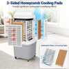 3-sided honeycomb cooling pads enhance airflow in the evaporative air cooler with a 7-gallon water tank for efficient cooling.