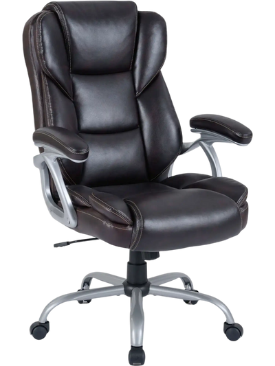 Costway Executive Leather Ergonomic Office Chair Padded Armrests 46413152 New