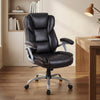 Executive Office Chair Leather Ergonomic Computer Desk Chair with Padded Seat and Armrests-Brown - Gallery View 1 of 10
