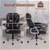 Executive office chair dimensions with ergonomic design, brown faux leather, and adjustable features for comfort and.