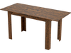 Extendable dining table in rustic brown, 47"-62" for 4-8 people, featuring sturdy L-shaped legs and waterproof surface.