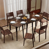 Extendable dining table set featuring walnut finish with 2 half-round and 1 rectangular table, perfect for hosting.