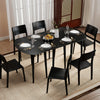 Extendable Dining Table Set with 2 Half-Round and 1 Rectangular Tables-Black - Gallery View 1 of 11