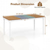 Extendable dining table with oak wood veneer, rubber wood legs, and adjustable lengths for 4-8 people, ideal for dining.