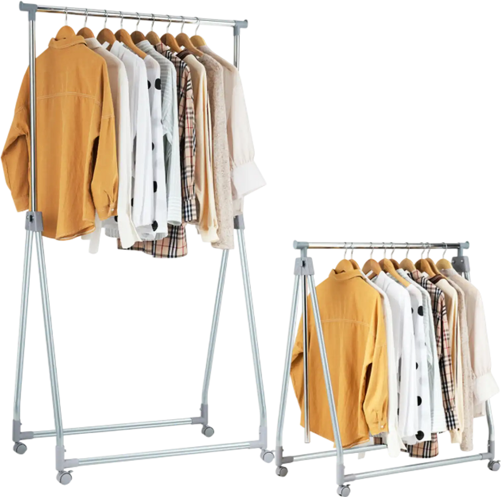 Extendable Foldable Heavy Duty Clothing Coat Rack Stand with Hanging Rod