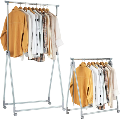 Costway Extendable Foldable Heavy Duty Clothing Coat Rack Stand with Hanging Rod 73409586 New