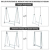Height adjustable and foldable heavy-duty clothing coat rack stand with wheels for easy mobility and space-saving.